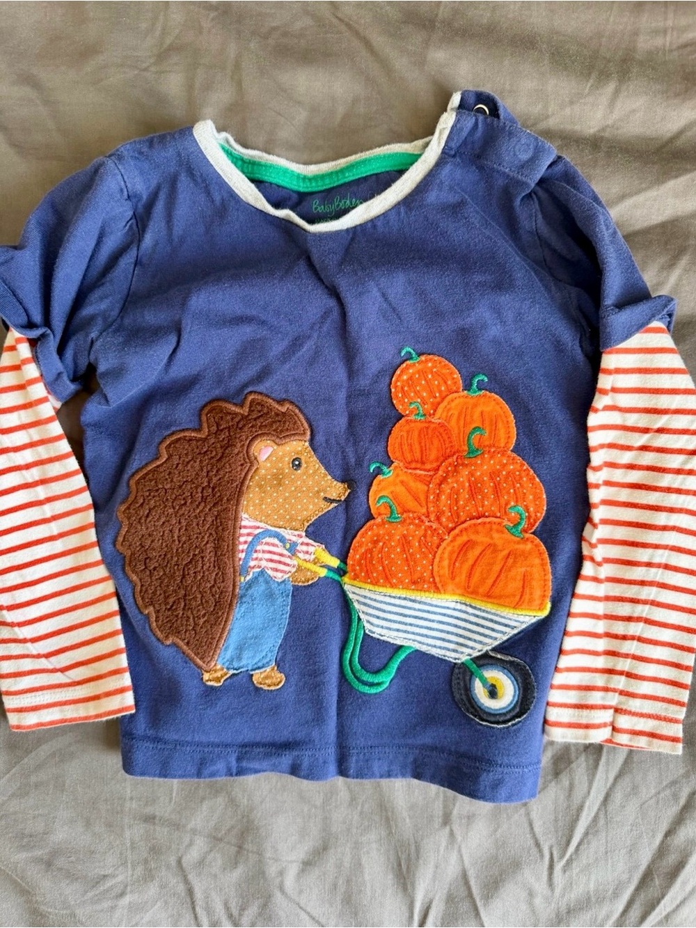 Mini Boden Pumpkin/Halloween Appliqué Shirt